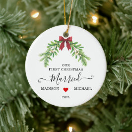 Erstes Weihnachten als Ehepaar Mistelzweig Urlaub Keramik Ornament