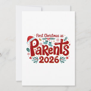 Erstes Weihnachten als Eltern Familie Feiertag Xma Dankeskarte