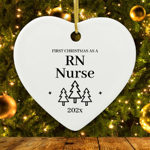 Erstes Weihnachten als examinierte Pflegekraft Wei Keramik Ornament