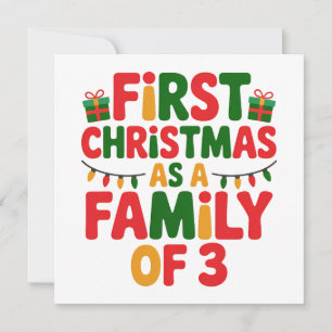 Erstes Weihnachten als Familie von 3 Lustige Übere Einladung