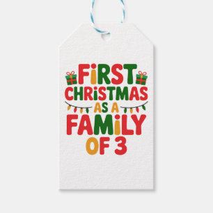 Erstes Weihnachten als Familie von 3 Lustige Übere Geschenkanhänger