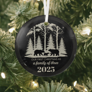 Erstes Weihnachten als Familie zu Dritt 2025 Benut Ornament Aus Glas