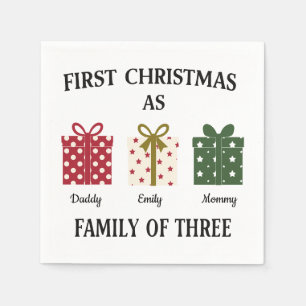 Erstes Weihnachten als Familie zu Dritt Geschenk Serviette