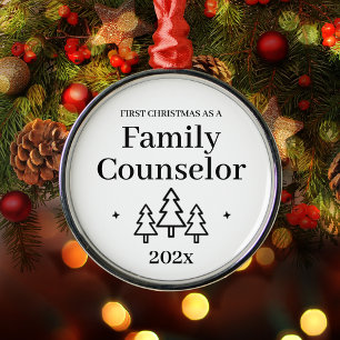 Erstes Weihnachten als Familientherapeut Ornament Aus Metall