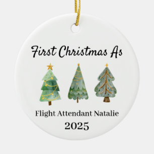 Erstes Weihnachten als Flugbegleiter-Ornament Keramik Ornament