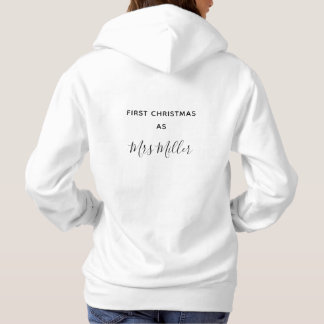 Erstes Weihnachten als Frau Personalized Surname Hoodie