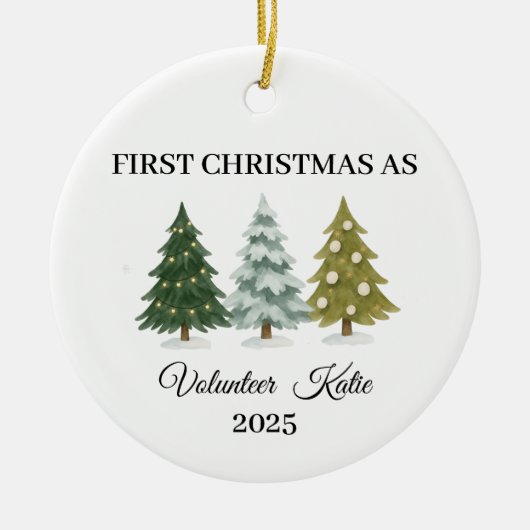 Erstes Weihnachten als Freiwilliger, Freiwilliger- Keramik Ornament (Vorne)