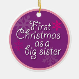 Erstes Weihnachten als große Schwester Keramikornament