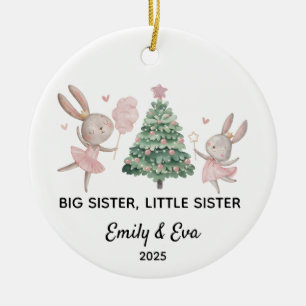 Erstes Weihnachten als große Schwester, Schwestern Keramik Ornament