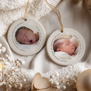Erstes Weihnachten als Großeltern 2 Fotos  Keramik Ornament