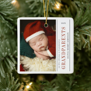 Erstes Weihnachten als Großeltern 2 Fotos  Keramikornament