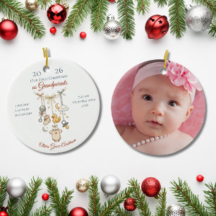 Erstes Weihnachten als Großeltern Baby-Statistiken Keramik Ornament