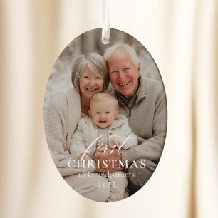 Erstes Weihnachten als Großeltern Foto  Keramik Ornament