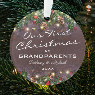 Erstes Weihnachten als Großeltern Foto Ornament