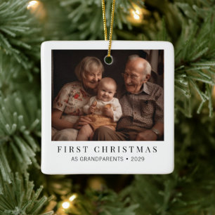 Erstes Weihnachten als Großeltern Foto Weihnachten Keramikornament