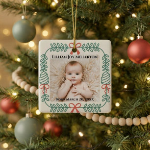 Erstes Weihnachten als Großeltern Kranz Foto Keramikornament