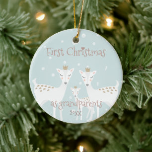 Erstes Weihnachten als Großeltern - niedliches Keramik Ornament