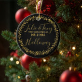 erstes Weihnachten als Herr u. Frau Baum Keramik Ornament