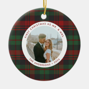 Erstes Weihnachten als Herr und Frau Karo Foto-Fei Keramik Ornament