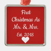 Erstes Weihnachten als Herr und Frau Ornament