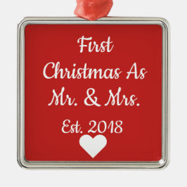 Erstes Weihnachten als Herr und Frau Ornament Aus Metall