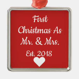Erstes Weihnachten als Herr und Frau Ornament Aus Metall