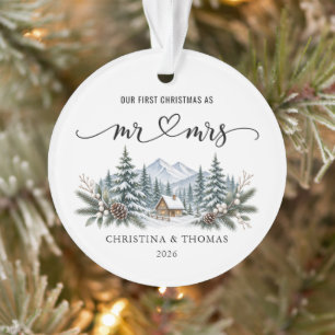 Erstes Weihnachten als Herr und Frau Personalisier Ornament