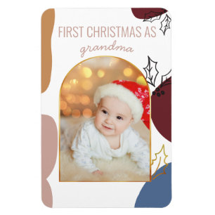 Erstes Weihnachten als Holly Shapes Gold Arch Fo Magnet