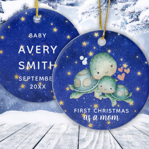 Erstes Weihnachten als Mama Meeresschildkröte Keramik Ornament