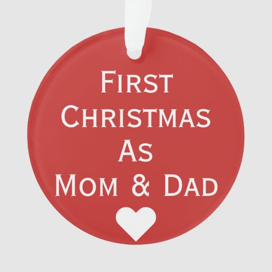 Erstes Weihnachten als Mama-u. Vater-Verzierung Ornament (Vorderseite)