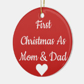 Erstes Weihnachten als Mama-und Vater-Verzierung Keramik Ornament (Links)