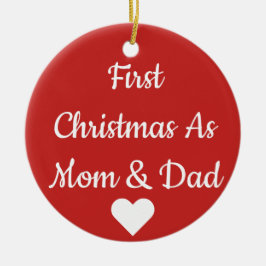 Erstes Weihnachten als Mama-und Vater-Verzierung Keramik Ornament