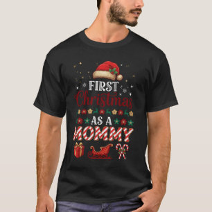 Erstes Weihnachten als Mama Weihnachtsmütze Schlit T-Shirt