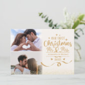 Erstes Weihnachten als Mr & Mrs mit Goldglitter 2  (Stehend Vorderseite)