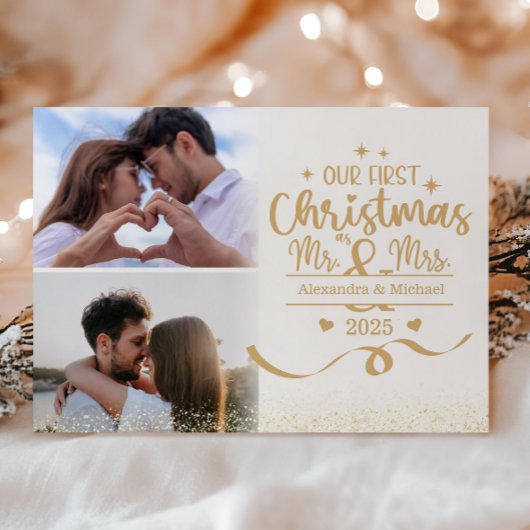 Erstes Weihnachten als Mr & Mrs mit Goldglitter 2 