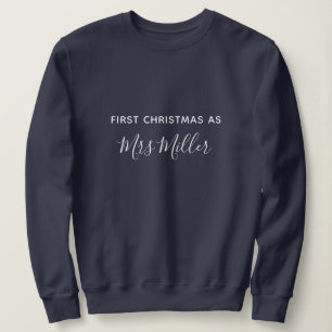 Erstes Weihnachten als Mrs Navy Blue Individueller Sweatshirt