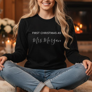 Erstes Weihnachten als Mrs. Personalisiertes T-Shi T-Shirt