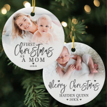 Erstes Weihnachten als Mutter Baby Foto Mutter