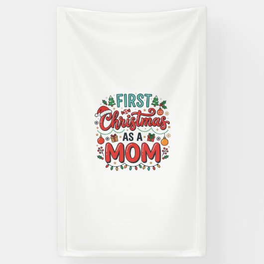 Erstes Weihnachten als Mutter Feiertagsdesign Banner (Vertikal)