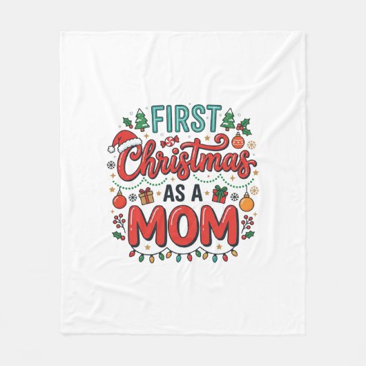 Erstes Weihnachten als Mutter-Feiertagsdesign Fleecedecke (Vorderseite)