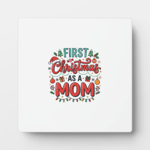 Erstes Weihnachten als Mutter-Feiertagsdesign Fotoplatte
