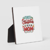 Erstes Weihnachten als Mutter-Feiertagsdesign Fotoplatte (Vorderseite)