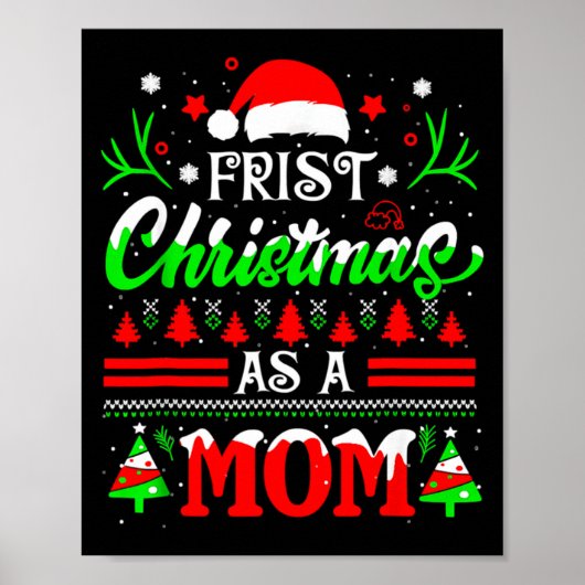 Erstes Weihnachten als Mutter Lustiges Neues-Mutte Poster (Vorne)