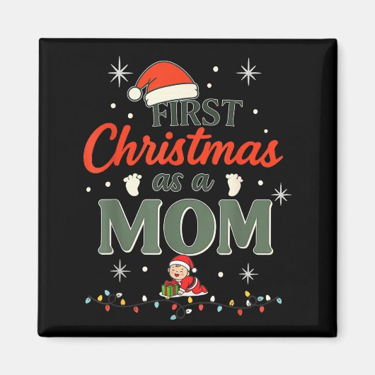 Erstes Weihnachten als Mutter Neuer Muttertag-Feie Magnet (Vorne)