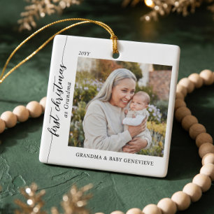 Erstes Weihnachten als Oma Baby-Foto-Andenken Keramikornament