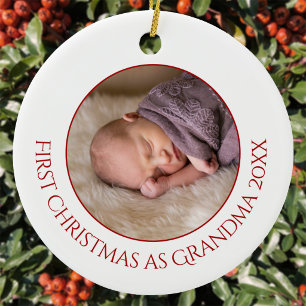 Erstes Weihnachten als Oma Baby-Foto Keramik Ornament