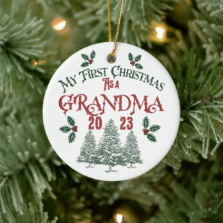 Erstes Weihnachten als Oma Keramik Ornament