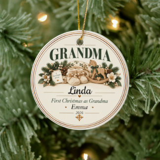 Erstes Weihnachten als Oma-Ornament Keramik Ornament