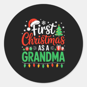 Erstes Weihnachten als Oma passend zur neuen Nana  Runder Aufkleber