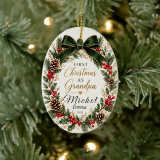 Erstes Weihnachten als Opa-Ornament | Personalisie Keramik Ornament